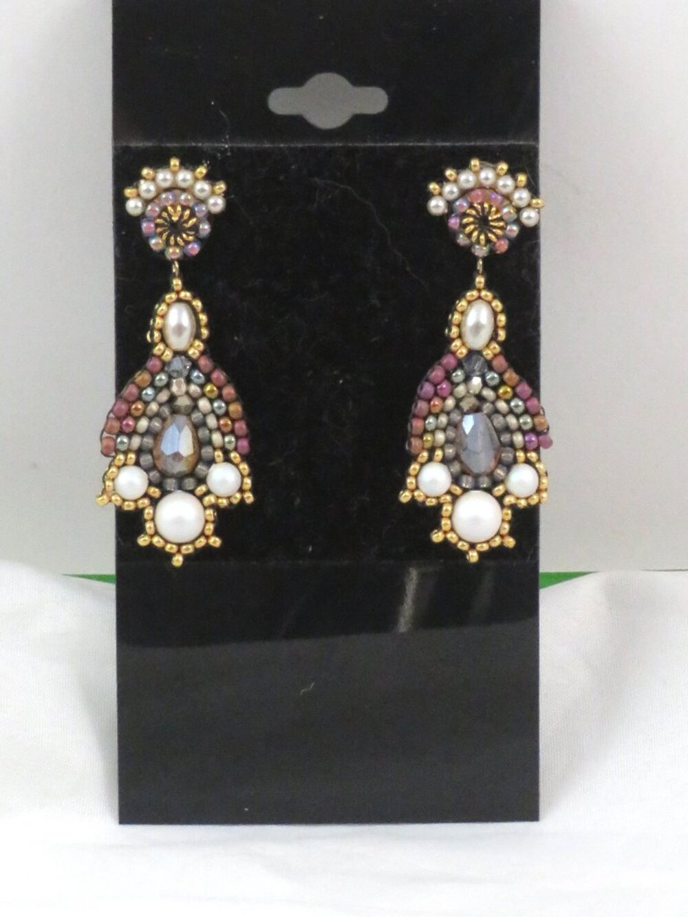 Swarovski pearl small earrings handmade